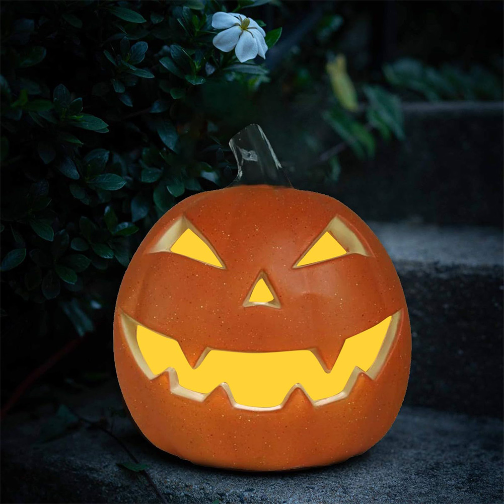 HBASD Halloween LED Pumpkin Lantern,Novelty Flash Jack O Lantern Lamp Toy for Home Party Supplies Room Decoration Props